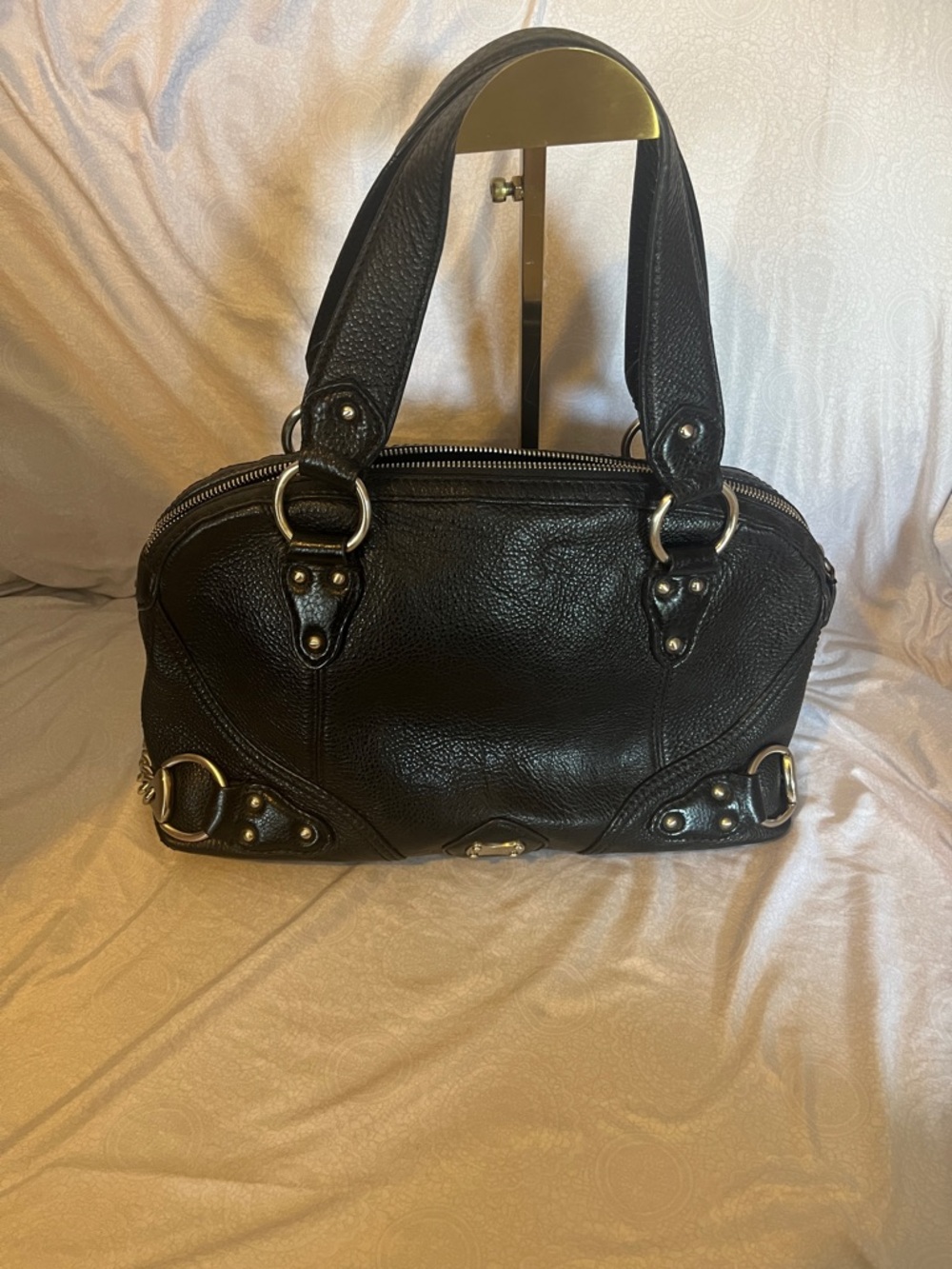 Michael Kors (Vintage) Black Leather Structured Satchel Handbag Like New